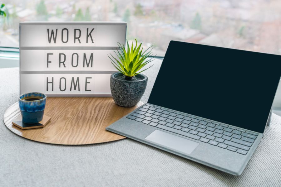 Sign for working from home